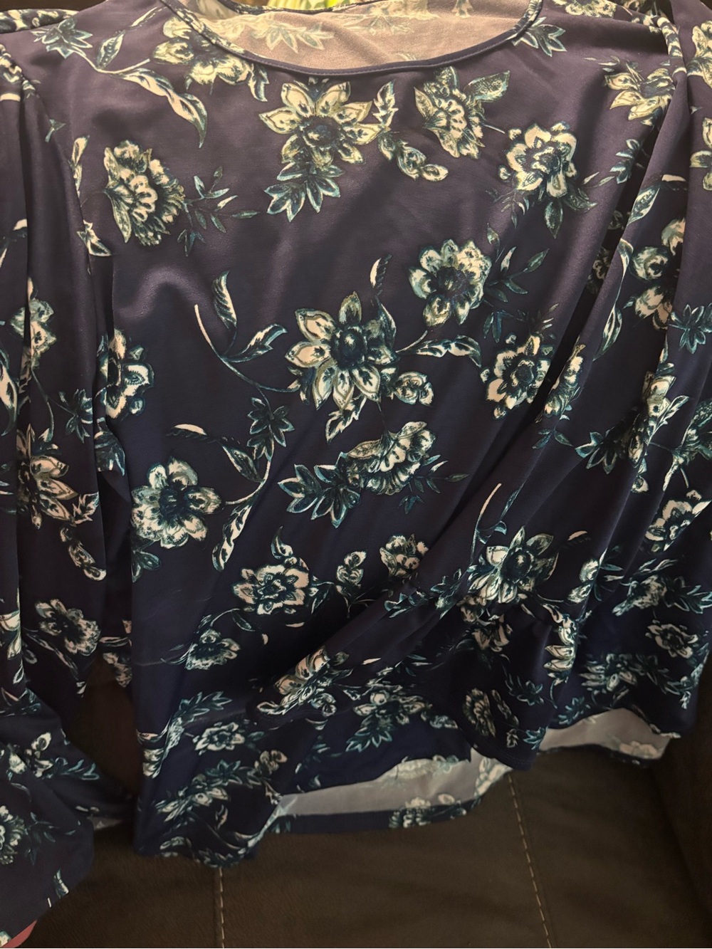 Women’s Navy Floral Long Sleeve Top